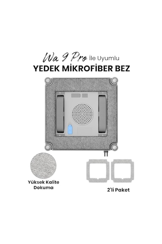 Mieco Wa9 Pro İle Uyumlu Mikrofiber Temizlik Bezi/mop Seti 2 Adet Genel