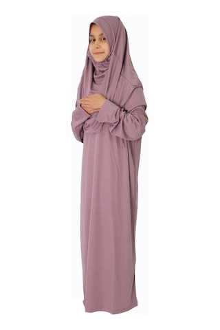 Yeni Gül Kurusu Cocuk Fermuarsız Namaz Elbisesi Gülkurusu