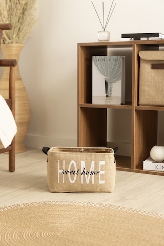 Tidy Jüt Home Yazılı Sepet 30x22x18 Cm 6014 Natural