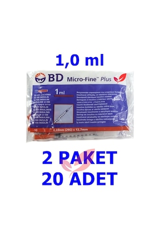 (10'Lu 2 Paket) 1.0 Ml Bd Micro-Fine Plus İnsülin Enjektörü