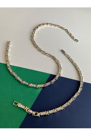 Pinery Jewels Vıp Tiff X Suyolu Zirkon Taşlı Bileklik Altın
