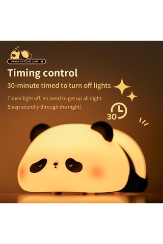 Silikon Panda Led Gece Lambası Sevimli Hayvan Karikatür Nightlights Çocuklar İçin Başucu Masa Lambası Yatak Odası Oturma Odası Dekor Oyuncaklar Hediye Beyaz
