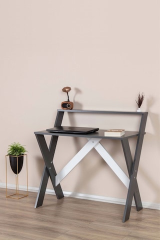 Enda Home X Ayaklı Raflı Ders Çalışma Masası 50x90 Cm Antrasit