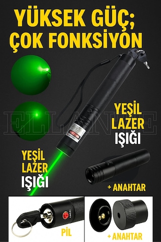 Yeni Pro Model - Pro X Yeşil Şarjlı Lazer Pointer Metal Kasa Green Laser Ultra Güçlü 5 Km