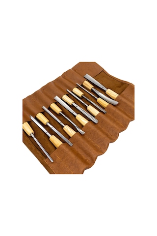Rox Wood 0125 Deri Çantalı Premium Iskarpela Seti 12 Parça