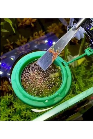 Liya Akvaryum Balık Yemleme Halkası 7.5 CM Siyah