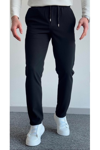 Esnek Rahat Beli Lastikli Jogger Pantolon Siyah