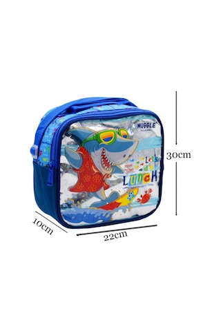 Muggle Termoslu Cute Shark Beslenme Çantası Mavi Mu-0068