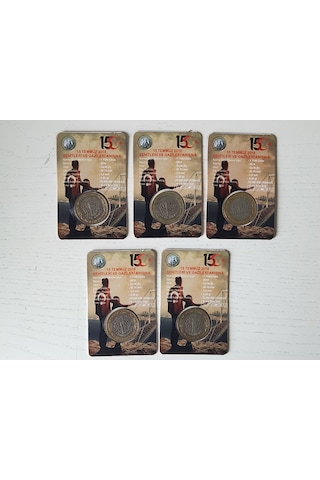 5 Adet 15 Temmuz 2016 Demokrasi Ve Milli Birlik Günü Hatıra Para