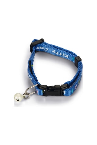 Beeztees Yavru Kedi Boyun Tasması, Zilli, Mavi, 17,5-23cm