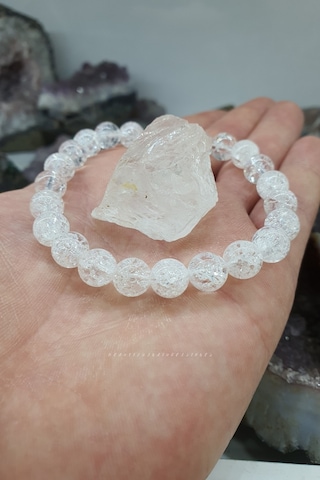 Necef Doğal Taş Bileklik Aa Kalite 8 Mm Kristal Kuvars Hediye Dengeli Ve Sağlıklı Tutar Çok Renkli