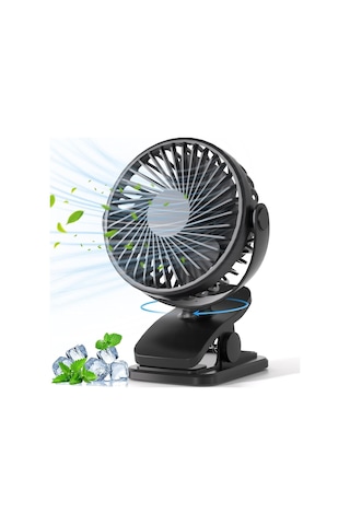 Taşınabilir Usb Klipsli Fan Şarj Edilebilir, 720 Dönebilme, 3 Hız Yaz Ve Dış Mekan Kullanımı İçin -