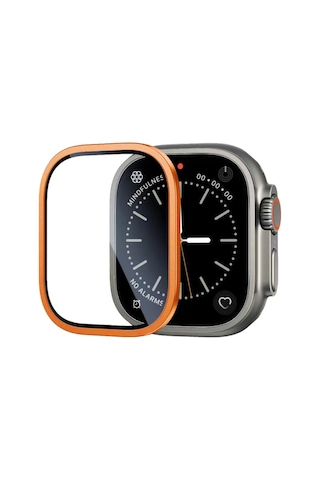 Apple Uyumlu Watch Ultra 49mm Alm-01 Metal Çerçeveli Ekran Koruyucu