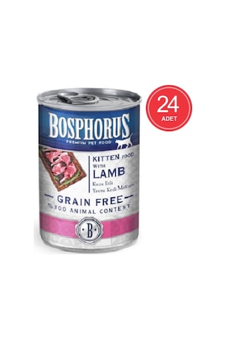 Bosphorus Kuzu Etli Konserve Yavru Kedi Maması 24 x 400 G