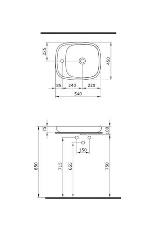 Bocchi Fenice Çanak Lavabo. 54 CM. Parlak Beyaz 1489-001-0126