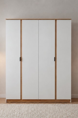 Rudu Asel 4 Kapaklı 120x182x44 Cm Giyisi, Eşya Dolap/gardırop Beyaz