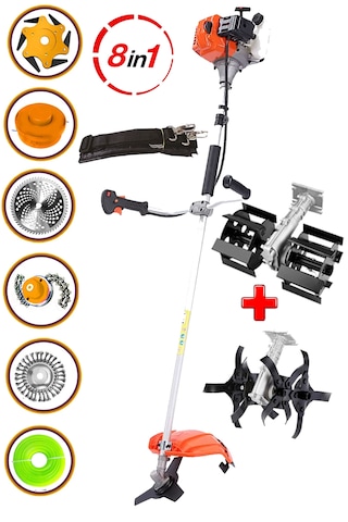 Staxx Germany ST20HP2 Benzinli Yan Tırpan + 2 Çapa Başlıklı 8 Parça Set