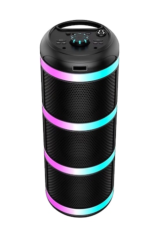 Thentech Partiler İçin Kablosuz Bluetooth 5.0 Bağlantılı Kablosuz Hoparlör Güçlü Kaliteli Ses Uzun Süre Şarj Siyah
