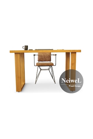 Neiwel Oven Doğal Ahşap Çalışma Ve Ofis Masası-70cm-180cm Açık Ceviz
