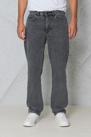 Blayn Jeans Erkek Antrasit Baggy Kot Pantolon - Geniş Kalıp Günlük Rahat Denim Jean Koyu Gri