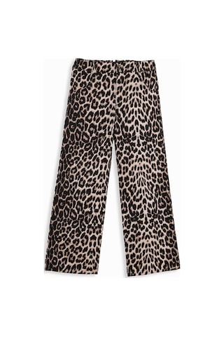 Denokids Leopar Desenli Kız Çocuk Gabardin Pantolon Renkli
