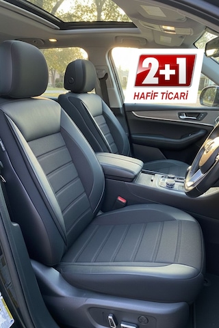 Speed Serisi Pike Kumaş Ticari 2+1 Oto Koltuk Kılıfı - Doblo-caddy-berlingo-dokker-courier-kangoo Uyumlu Siyah