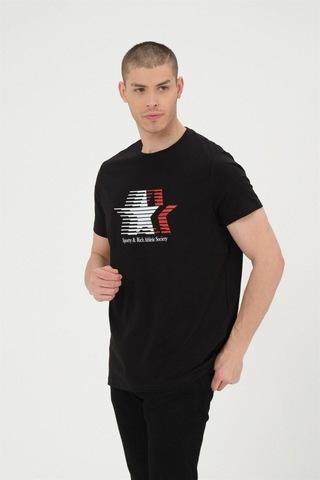 Erkek Basic T-shirt %100 Pamuk Tişört SIYAH