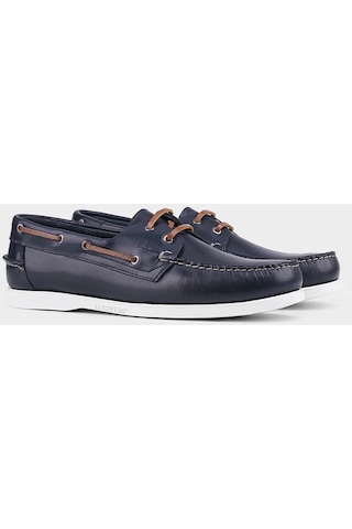 Cabani Hakiki Deri Lacivert Bağcıklı Erkek Günlük Ayakkabı-lacivert Lacivert