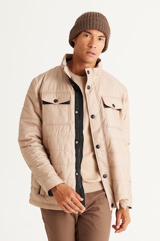 AC&Co / Altınyıldız Classics Erkek Bej Standart Fit Normal Kesim Dik Yaka Mont Bej