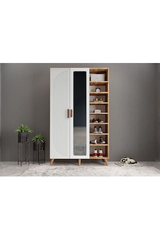 Robe Membran 3 Kapaklı Portmanto Montaj Dahil Çam Beyaz 120 Cm