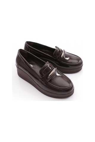 Dgn 618 Kadın Loafer Ayakkabı Kahve Rugan