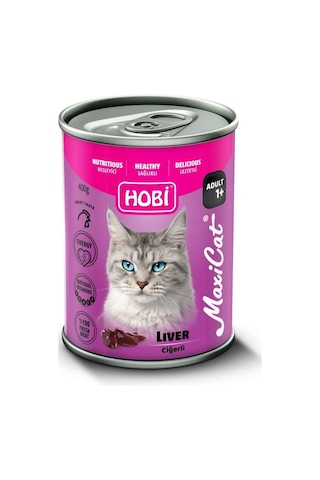 Hobi Maxicat Ciğerli Yetişkin Kedi Konservesi 400 Gr X 6 Adet - Taurin Destekli, Tam Ve Dengeli Mama