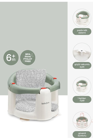 Babyjem Önden Açılır Mama Sandalye Oturağı Ve Minderi - 2 ' li Set Soft Yeşil