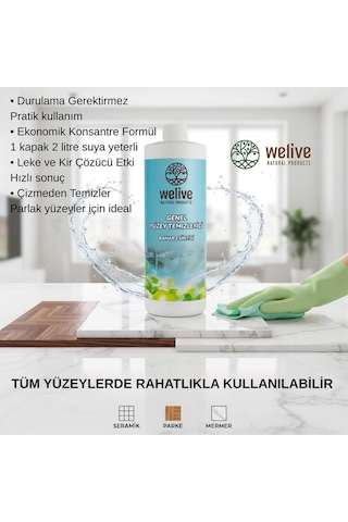 Bahar Genel Yüzey Temizleyici 1000 Ml Cam, Parke, Fayans İçin Çok Amaçlı Temizlik Diğer