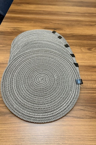 6 Adet Jüt Supla / Amerikan Servis Lux Sunum Tabak Altlığı Gri