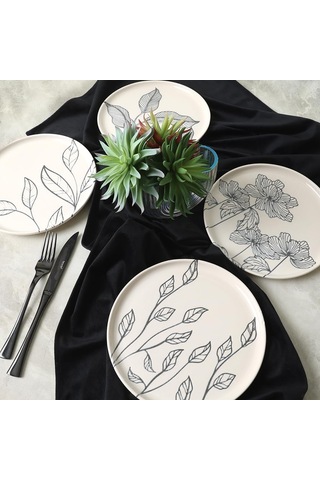 Lexroo Leaf Traces Nordıc Pasta Tabağı 22 Cm 4 Adet / 22881-82-83-85 Çok Renkli