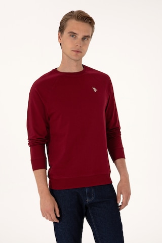 U.S. Polo Assn. Erkek Regular Fit Bisiklet Yaka Bordo İnce Basic Sweatshirt 50313752-VR014