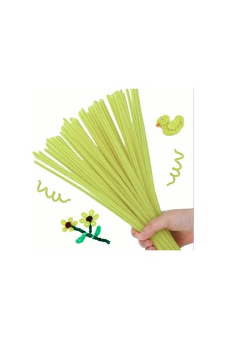 Şönil Tel Seti, El İşi, Dıy, Hobi Ve Çiçek Yapım Telleri, Neon Sarı, 100 Adet, 6 Mm - 30 Cm