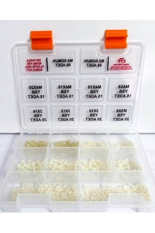 M3-M4 PLASTİK POLYAMİD VİDA-SOMUN SETİ 280 PARÇA