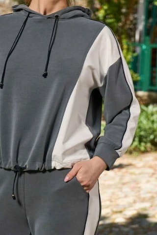 Cossy By Aqua 26027 Kadın Uzun Kollu Kapişonlu Eşofman Takımı-petrol Petrol