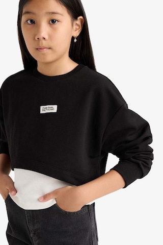 Defacto Kız Çocuk 2li Takım Relax Fit Bisiklet Yaka Baskılı Sweatshirt Atlet F2797a825aubk81 Siyah