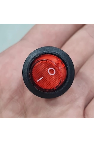 Ic-133-5 Yuvarlak Kırmızı Işıksız Anahtar On-off 2p