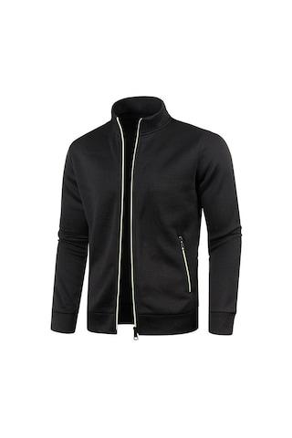 Erkek Hırka Fermuarlı Kapşonlu Siyah Yeşil Gri Kontrast Renkler Ceketler Moda Rahat Yüksek Stand Sweatshirtler Montlar Spor Giyim Yasheng Şarap Kırmızısı Kırmızı