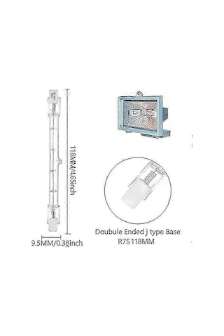 5 Adet 500w R7s Lineer Halojen Projektör J118 500w Çift Uçlu Güvenlik Ampulü 118mm Uzunluk Hwy
