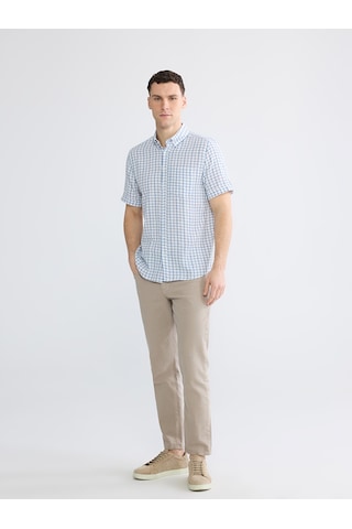 Lcwaıkıkı Classic Beyaz Regular Fit Ekose Erkek Gömlek