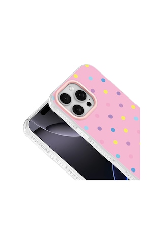 Apple iPhone Uyumlu 16 Pro Max Kılıf Airbag Tasarımlı Zore Potik Sert Pc Kapak - Pembe