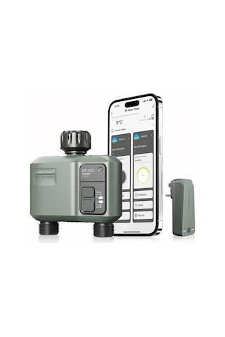 Delt Bluetooth + Wifi Uzaktan Kumandalı Çift Çıkışlı Su Zamanlayıcı -