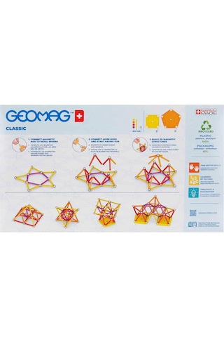 Geomag Manyetik Çubuklar Classic Seri Zeka Oyunu Manyetik Yapı Oyunu 93 Parça