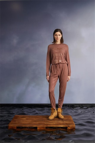 Monamise 22113 Kadın Uzun Kollu Pijama Takımı-tarçın Tarçın