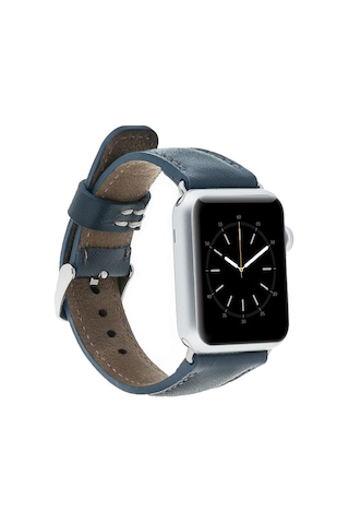 Bloomband Celeste Blue Deri Apple Watch Uyumlu Kordon-44/45/46/49mm
